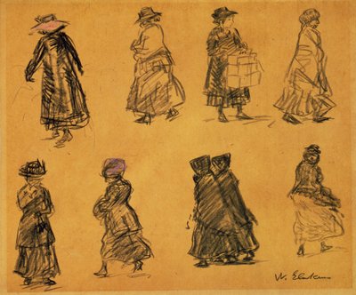 Two Rows of Separate Figures by William James Glackens